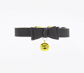 Berlin Baby Faux Suede Leather Bow Cat Bell Collar Black Collars and Leads
